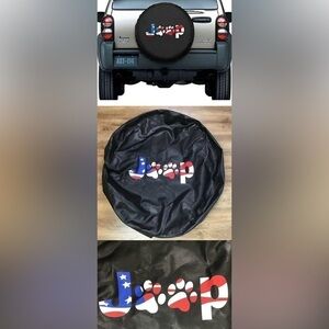Jeep Black Tire Cover with Patriotic Logo